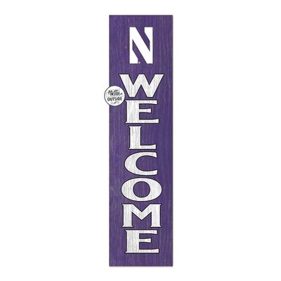 KH Sports Fan Northwestern Wildcats Welcome Porch Leaner, 11x46 Inches, Wildcats Outdoor Welcome Sign; Display Your Team Spirit with This Northwestern Wildcats Plaque