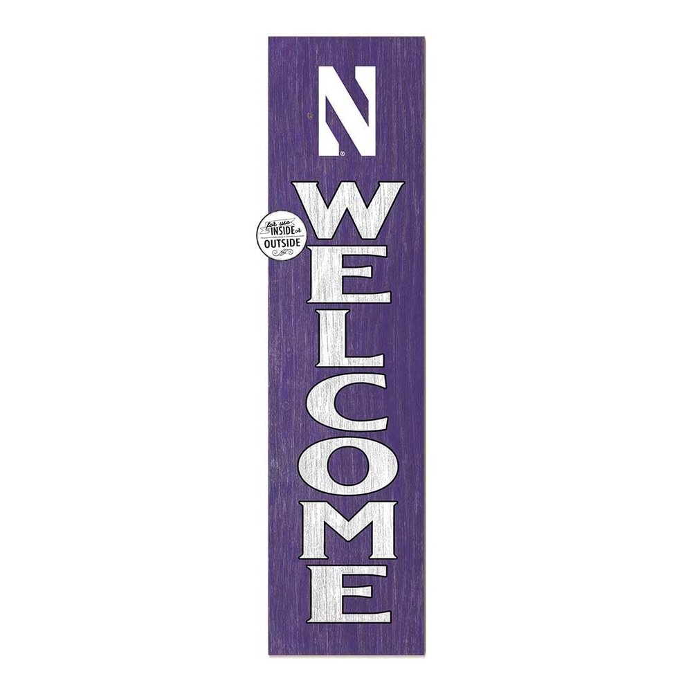KH Sports Fan Northwestern Wildcats Welcome Porch Leaner, 11x46 Inches, Wildcats Outdoor Welcome Sign; Display Your Team Spirit with This Northwestern Wildcats Plaque