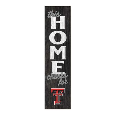 KH Sports Fan Texas Tech Red Raiders This Home Cheers for Porch Leaner, 11x46 Inches, Red Raiders Outdoor Sign; Display Your Team Spirit with This Texas Tech Red Raiders Plaque