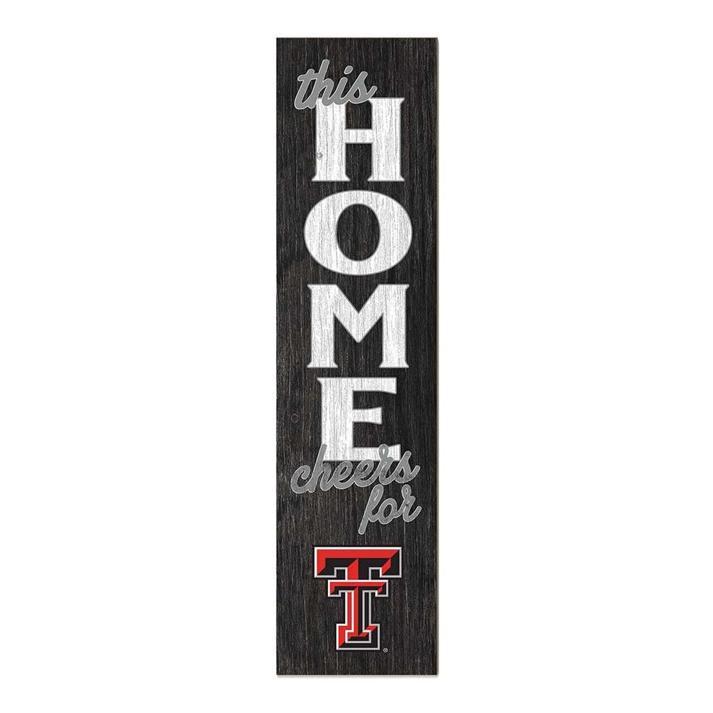 KH Sports Fan Texas Tech Red Raiders This Home Cheers for Porch Leaner, 11x46 Inches, Red Raiders Outdoor Sign; Display Your Team Spirit with This Texas Tech Red Raiders Plaque