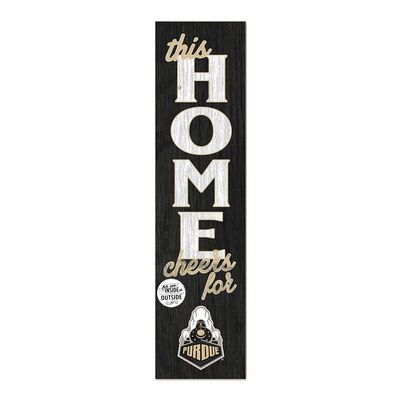 KH Sports Fan Purdue Boilermakers This Home Cheers for Porch Leaner, 11x46 Inches, Boilermakers Outdoor Sign; Display Your Team Spirit with This Purdue Boilermakers Plaque