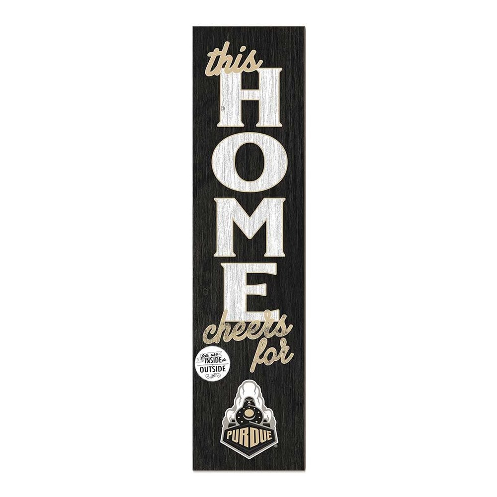 KH Sports Fan Purdue Boilermakers This Home Cheers for Porch Leaner, 11x46 Inches, Boilermakers Outdoor Sign; Display Your Team Spirit with This Purdue Boilermakers Plaque