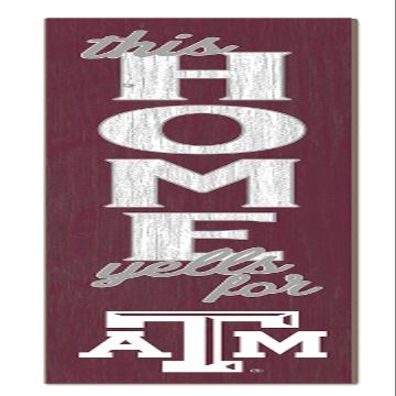 KH Sports Fan Texas A&M Aggies This Home Cheers for Porch Leaner, 11x46 Inches, Aggies Outdoor Sign; Display Your Team Spirit with This Texas A&M Aggies Plaque