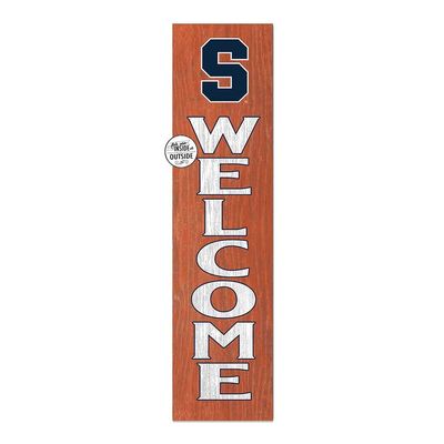 KH Sports Fan Syracuse Orange Welcome Porch Leaner, 11x46 Inches, Orange Outdoor Welcome Sign; Display Your Team Spirit with This Syracuse Orange Plaque
