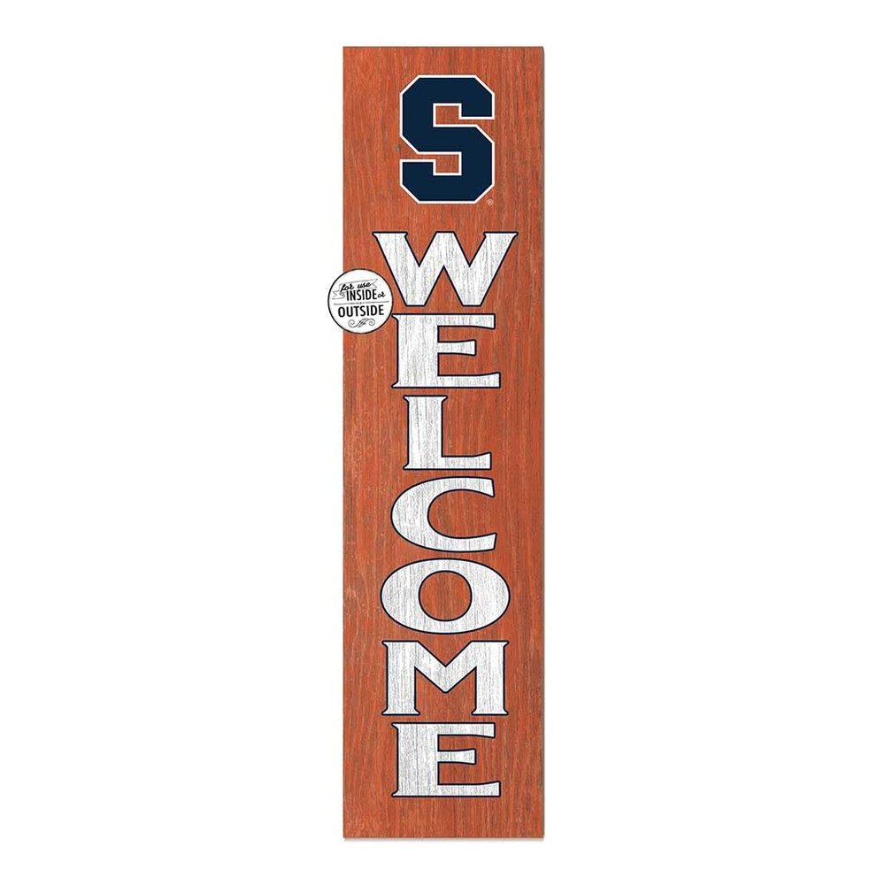 KH Sports Fan Syracuse Orange Welcome Porch Leaner, 11x46 Inches, Orange Outdoor Welcome Sign; Display Your Team Spirit with This Syracuse Orange Plaque