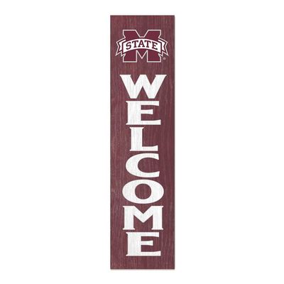 KH Sports Fan Mississippi State Bulldogs Welcome Porch Leaner, 11x46 Inches, Bulldogs Outdoor Welcome Sign; Display Your Team Spirit with This Mississippi State Bulldogs Plaque