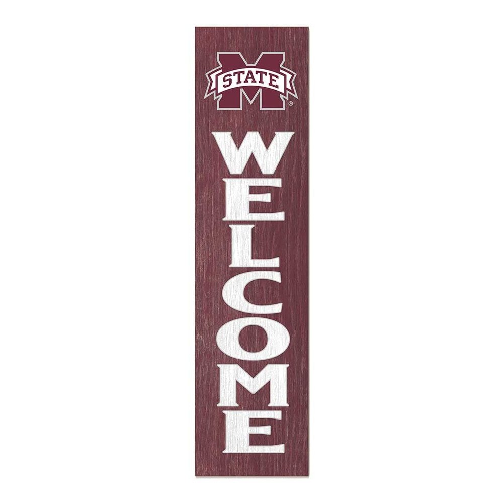 KH Sports Fan Mississippi State Bulldogs Welcome Porch Leaner, 11x46 Inches, Bulldogs Outdoor Welcome Sign; Display Your Team Spirit with This Mississippi State Bulldogs Plaque