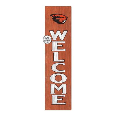 KH Sports Fan Oregon State Beavers Welcome Porch Leaner, 11x46 Inches, Beavers Outdoor Welcome Sign; Display Your Team Spirit with This Oregon State Beavers Plaque