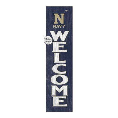 KH Sports Fan Navy Midshipmen Welcome Porch Leaner, 11x46 Inches, Midshipmen Outdoor Welcome Sign; Display Your Team Spirit with This Naval Academy Midshipmen Plaque