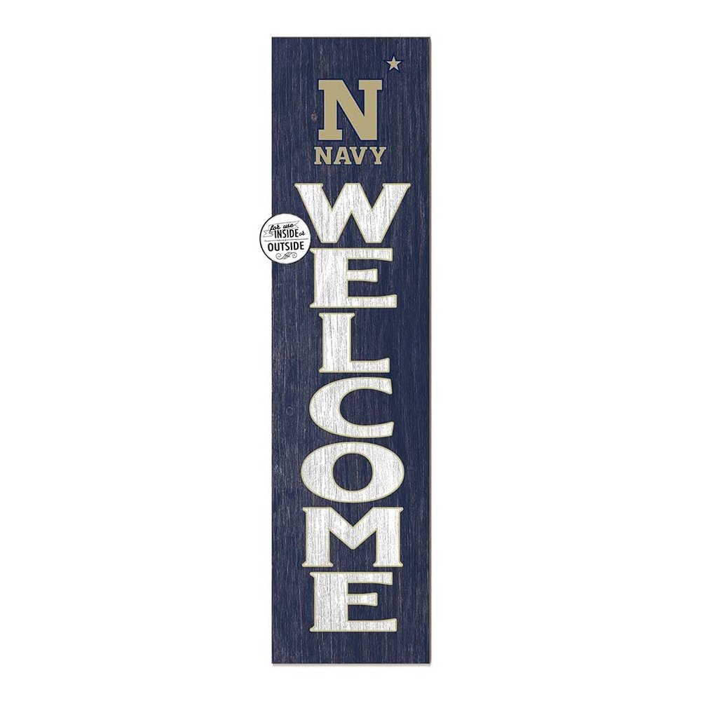 KH Sports Fan Navy Midshipmen Welcome Porch Leaner, 11x46 Inches, Midshipmen Outdoor Welcome Sign; Display Your Team Spirit with This Naval Academy Midshipmen Plaque