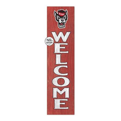 KH Sports Fan NC State Wolfpack Welcome Porch Leaner, 11x46 Inches, Wolfpack Outdoor Welcome Sign; Display Your Team Spirit with This NC State Wolfpack Plaque