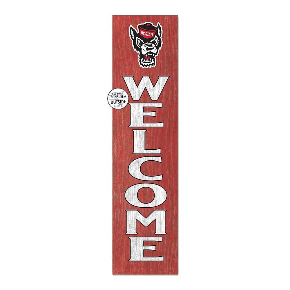 KH Sports Fan NC State Wolfpack Welcome Porch Leaner, 11x46 Inches, Wolfpack Outdoor Welcome Sign; Display Your Team Spirit with This NC State Wolfpack Plaque