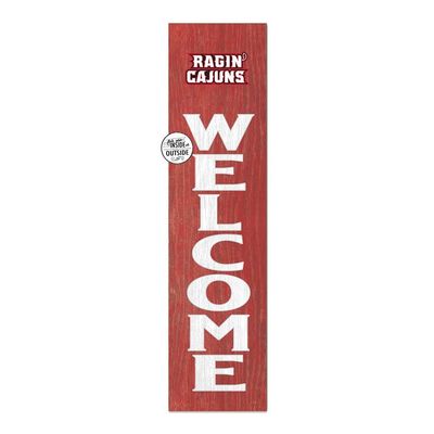 KH Sports Fan Louisiana Ragin Cajuns Welcome Porch Leaner, 11x46 Inches, Ragin Cajuns Outdoor Welcome Sign; Display Your Team Spirit with This Louisiana State Lafayette Ragin Cajuns Plaque