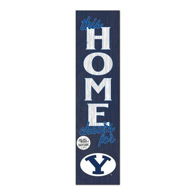 KH Sports Fan Brigham Young Cougars This Home Cheers for Porch Leaner, 11x46 Inches, Cougars Outdoor Sign; Display Your Team Spirit with This Brigham Young Cougars Plaque