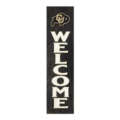 KH Sports Fan Colorado Buffaloes Welcome Porch Leaner, 11x46 Inches, Buffaloes Outdoor Welcome Sign; Display Your Team Spirit with This Colorado (Boulder) Buffaloes Plaque