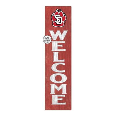 KH Sports Fan South Dakota Coyotes Welcome Porch Leaner, 11x46 Inches, Coyotes Outdoor Welcome Sign; Display Your Team Spirit with This South Dakota Coyotes Plaque