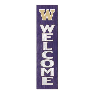 KH Sports Fan Washington Huskies Welcome Porch Leaner, 11x46 Inches, Huskies Outdoor Welcome Sign; Display Your Team Spirit with This Washington Huskies Plaque