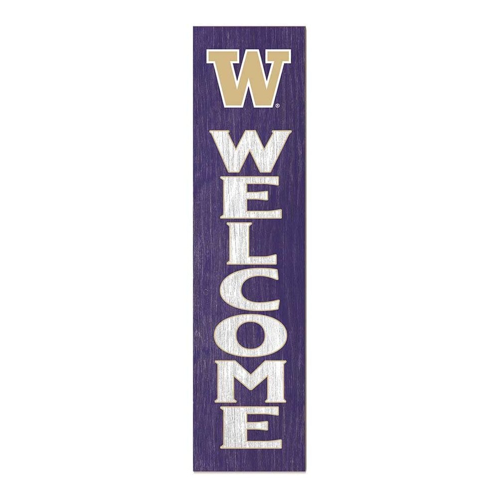 KH Sports Fan Washington Huskies Welcome Porch Leaner, 11x46 Inches, Huskies Outdoor Welcome Sign; Display Your Team Spirit with This Washington Huskies Plaque