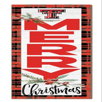 KH Sports Fan Texas Tech Red Raiders Holiday Porch Leaner, 11x46 Inches, Red Raiders Outdoor Christmas Sign; Display Some Holiday Cheer with This Texas Tech Red Raiders Christmas Sign