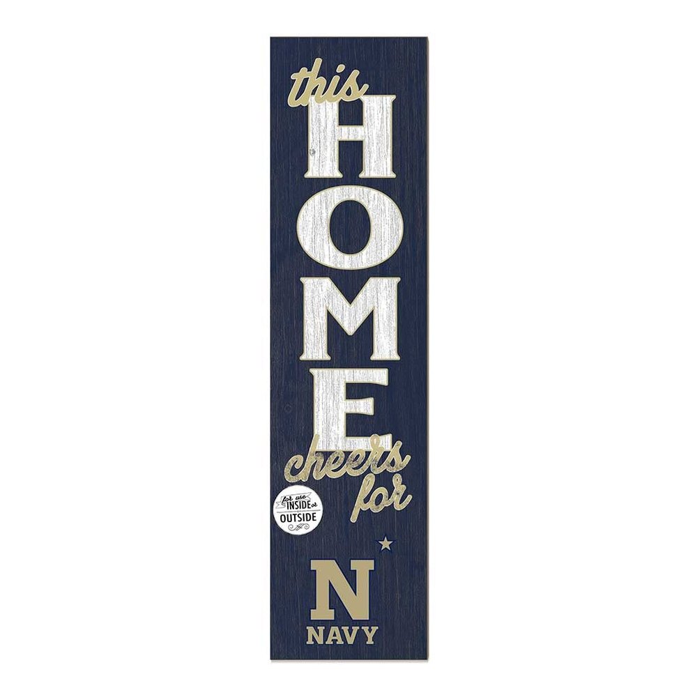 KH Sports Fan Navy Midshipmen This Home Cheers for Porch Leaner, 11x46 Inches, Midshipmen Outdoor Sign; Display Your Team Spirit with This Naval Academy Midshipmen Plaque