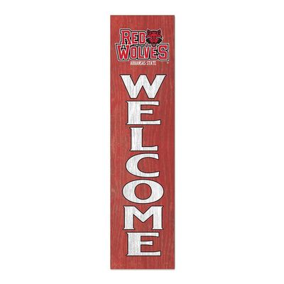 KH Sports Fan Arkansas State Red Wolves Welcome Porch Leaner, 11x46 Inches, Red Wolves Outdoor Welcome Sign; Display Your Team Spirit with This Arkansas State Red Wolves Plaque