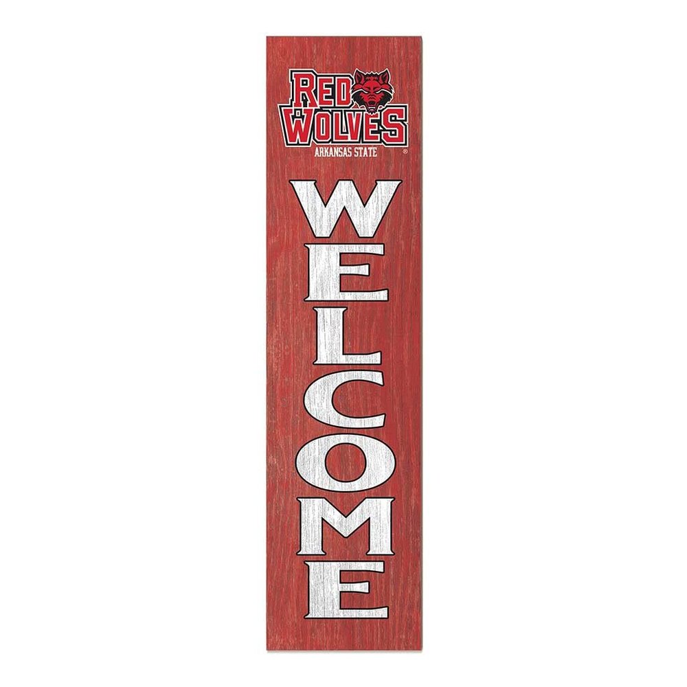 KH Sports Fan Arkansas State Red Wolves Welcome Porch Leaner, 11x46 Inches, Red Wolves Outdoor Welcome Sign; Display Your Team Spirit with This Arkansas State Red Wolves Plaque