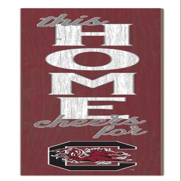 KH Sports Fan South Carolina Gamecocks This Home Cheers for Porch Leaner, 11x46 Inches, Gamecocks Outdoor Sign; Display Your Team Spirit with This South Carolina Gamecocks Plaque