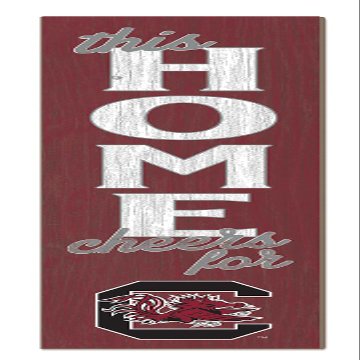KH Sports Fan South Carolina Gamecocks This Home Cheers for Porch Leaner, 11x46 Inches, Gamecocks Outdoor Sign; Display Your Team Spirit with This South Carolina Gamecocks Plaque