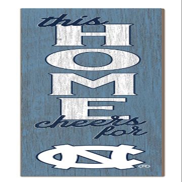 KH Sports Fan North Carolina Tar Heels This Home Cheers for Porch Leaner, 11x46 Inches, Tar Heels Outdoor Sign; Display Your Team Spirit with This North Carolina Chapel Hill Tar Heels Plaque