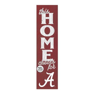 KH Sports Fan Alabama Crimson Tide This Home Cheers for Porch Leaner, 11x46 Inches, Crimson Tide Outdoor Sign; Display Your Team Spirit with This Alabama Crimson Tide Plaque