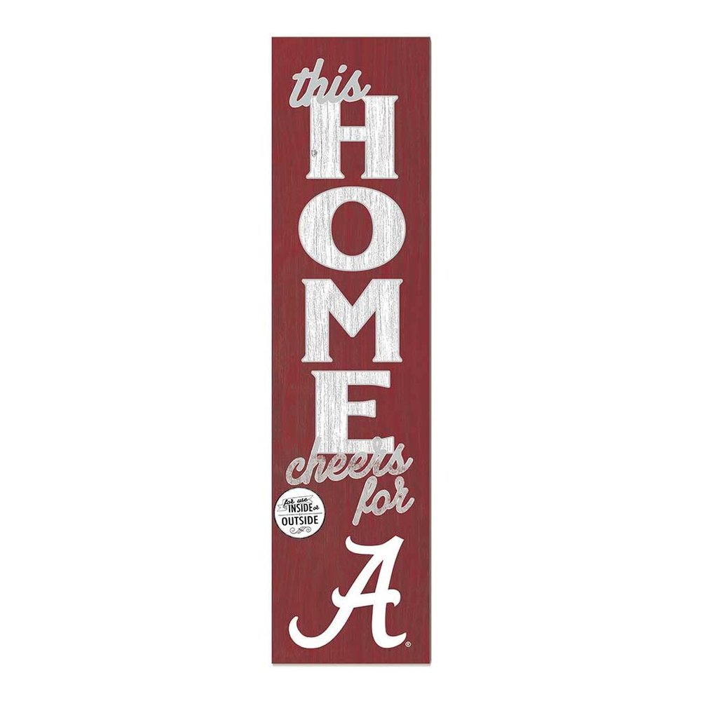 KH Sports Fan Alabama Crimson Tide This Home Cheers for Porch Leaner, 11x46 Inches, Crimson Tide Outdoor Sign; Display Your Team Spirit with This Alabama Crimson Tide Plaque