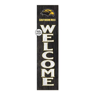KH Sports Fan Southern Miss Golden Eagles Welcome Porch Leaner, 11x46 Inches, Golden Eagles Outdoor Welcome Sign; Display Your Team Spirit with This Southern Mississippi Golden Eagles Plaque