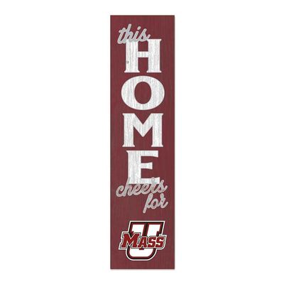 KH Sports Fan UMASS Minutemen This Home Cheers for Porch Leaner, 11x46 Inches, Minutemen Outdoor Sign; Display Your Team Spirit with This UMASS Amherst Minutemen Plaque