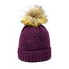 Cosmo Faux Fur Pom Beanie Burgundy One Size Fits Most Adults view 2