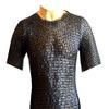 Flat Riveted Alternating Solid Maille Haubergeon Steel ABS (Blackened Finish) view 2