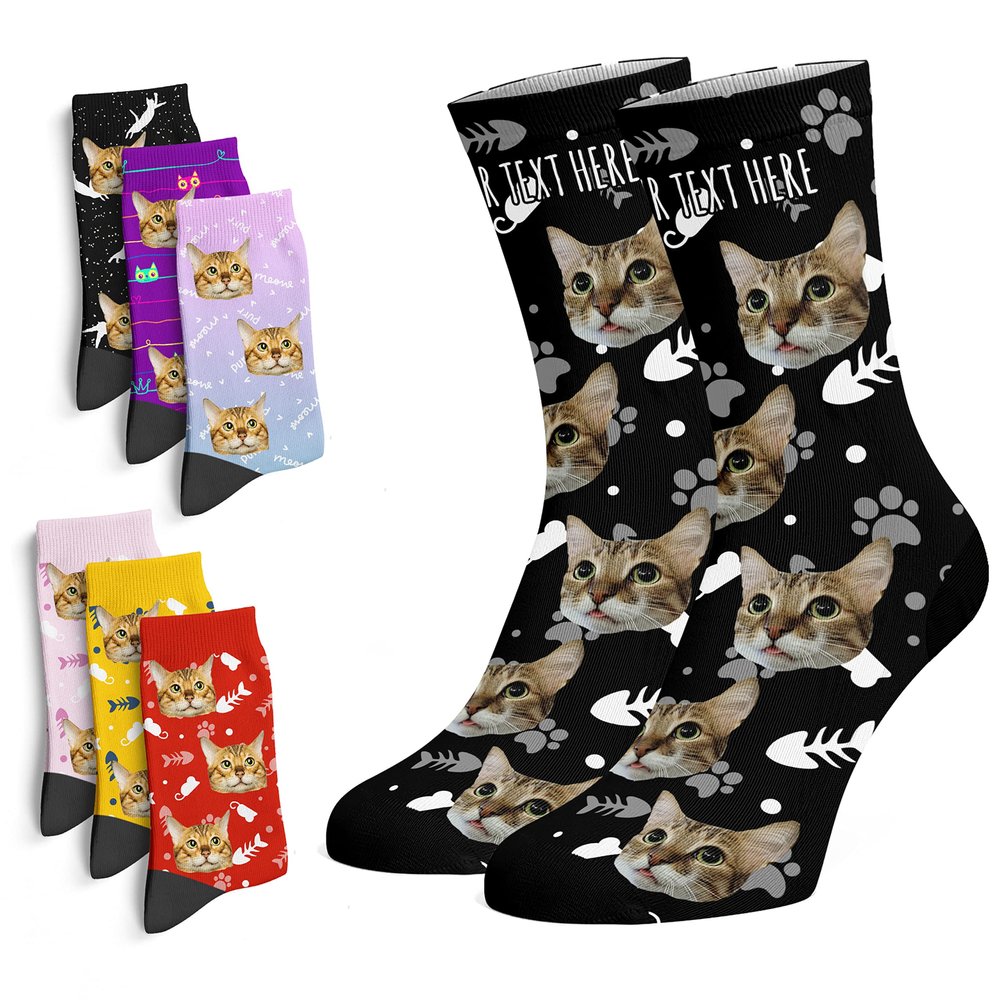 Custom Face Socks with Picture, Personalized Socks with Photo Customized Unisex Funny Crew Sock Gifts for Men Women 44575