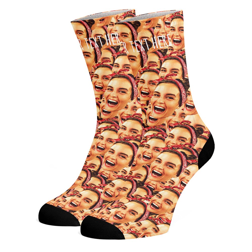 Custom Face Socks with Picture, Personalized Socks with Photo Customized Unisex Funny Crew Sock Gifts for Men Women, 1-14