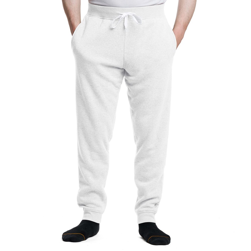 Premium Wear Mens Jogger Sweatpants - Lightweight, Super Soft, 100% Polyester | Elastic Drawstring, Deep Pockets, Tag-Free | Small White