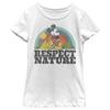 Disney Girl's Respect Nature T-Shirt, White, Small view 1