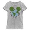 Fifth Sun Disney Classic Mickey BE Kind Girls Short Sleeve Tee Shirt, Athletic Heather, Small view 1