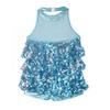 JEATHA Kids Girls Sleeveless Shiny Sequins Halter Tassel Mini Dress Latin Jazz Salsa Samba Rumba Dance Costumes Blue 14 view 2