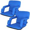 ZENY Folding Stadium Seat Chair with Back Support and Cushion for Bleachers 2 Pack, Reclining Bleacher Seat with Back, Armrests and Cup Holders view 1