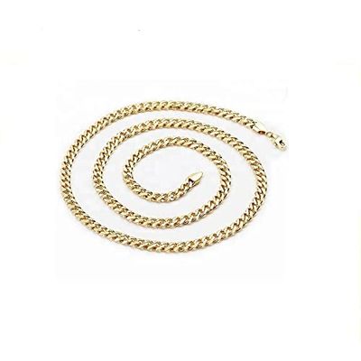 INFINIQUE CREATIONS 18K Gold Plated Stainless Steel Miami Cuban Link Chain Bracelet Necklace 7-38" (38, 3mm, Gold)