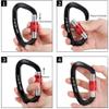 NewDoar Heavy Duty Locking Carabiner 24KN/5400lbs,Screwgate Locking for Keychain Dog Leashes&Harness, Heavy Duty Clips for Camping, Hiking, Swing, Hammock (D Shape Grey 5pcs) view 4