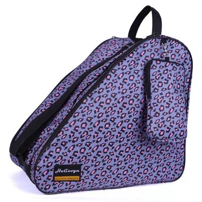 Holisogn Ice, Inline and Roller Skate Bag, Premium and Fashion Bags for child, kids, teenager, adult (Leopard Violet HLS012)