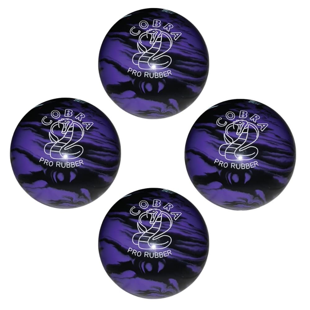 BuyBocceBalls - EPCO Candlepin Bowling Balls - Cobra Pro Rubber - Lavender & Black (4 1/2 inch- 2lbs. 7oz.) - 4 Balls - Made in USA