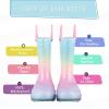 EUXTERPA Girls Glitter Light Up Waterproof Rain Boots Toddler Kids Rainbow Boots with Easy On Handles, Pink Gradient, Big Kid Size 1 view 3