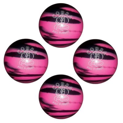 BuyBocceBalls - EPCO Candlepin Bowling Balls - Cobra Pro Rubber - Pink & Black (4 1/2 inch- 2lbs. 6oz.) - 4 Balls - Made in USA