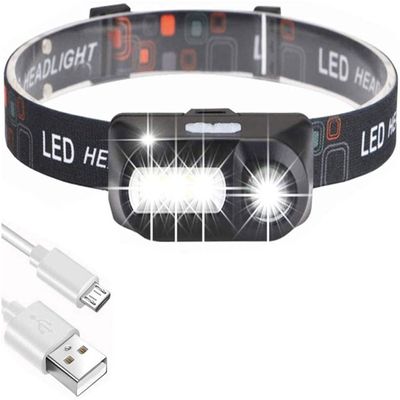 NCRD Headlamp Flashlight, 1100 Lumen Rechargeable Headlight with White Light,Waterproof Motion Sensor Head Lamp, 6 Modes for Outdoor Camping Cycling Running Fishing
