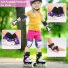 FIODAY Knee Pads for Kids Toddler Knee Pads and Elbow Pads Wrist Guards with Drawstring Bag Adjustable Protective Gear Set for Girls Boys Skating Cycling Skateboard Scooter,3-8 Years,Purple view 2